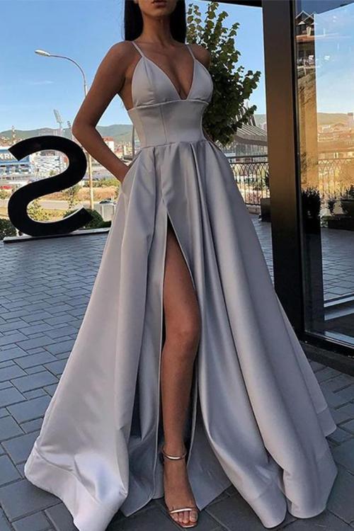 Split Evening Dresses,Silver Evening Dresses | Shop Ladies' Designer  Stylish Evening Apparel 2020 at Styleaisle UK