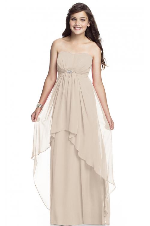 Strapless Zipper A-line Sleeveless Natural Bridesmaid Dresses